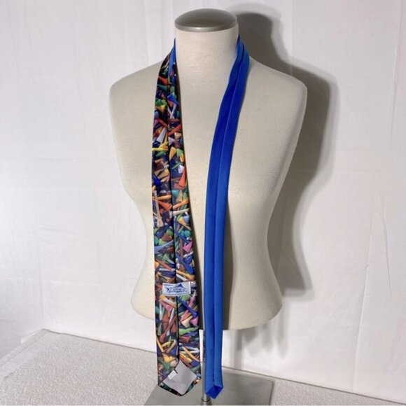Vintage “Tees” Ralph Marlin & Co 1993 Golf Tee Print Tie - Picture 2 of 10